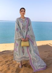 Unstitched 3-PC Printed Lawn With Silk Dupatta By Crimson | D2 A