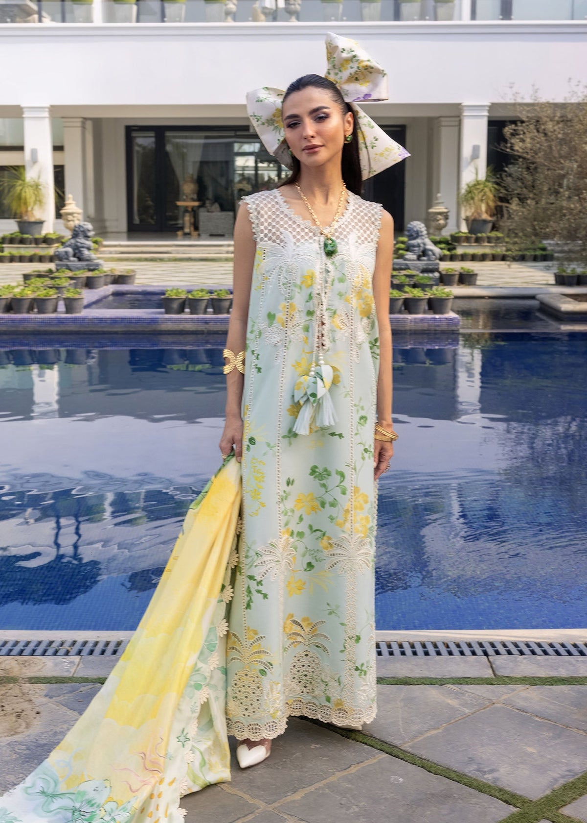 3-PC Unstitched Embroidered Lawn Flow By Crimson | D4B
