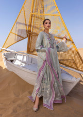 Unstitched 3-PC Printed Lawn With Silk Dupatta By Crimson | D2 A