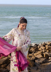 Unstitched 3-PC Printed Lawn With Silk Dupatta By Crimson | D4 A