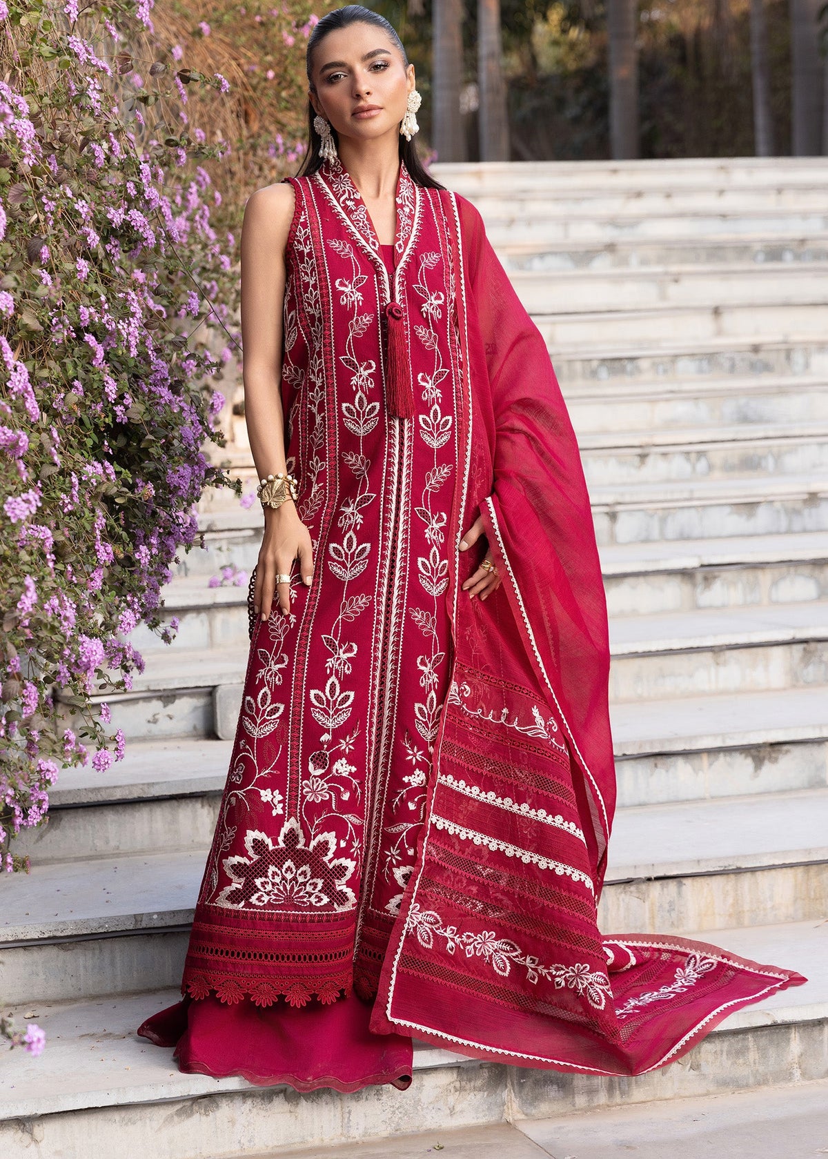 3-PC Unstitched Embroidered Lawn Flow By Crimson | D5A