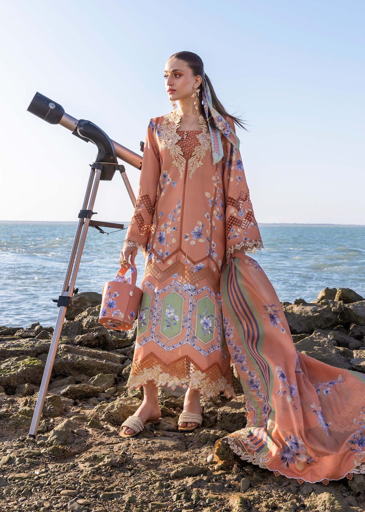 Unstitched 3-PC Printed Lawn With Silk Dupatta By Crimson | D1 A