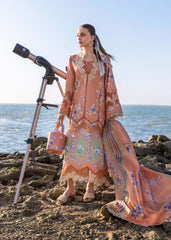 Unstitched 3-PC Printed Lawn With Silk Dupatta By Crimson | D1 A