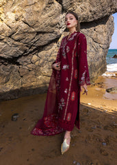 Unstitched 3-PC Printed Lawn With Silk Dupatta By Crimson | D5 B