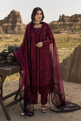 3-PC Unstitched Premium Embroidered Lawn By Rang Rasiya | Maya
