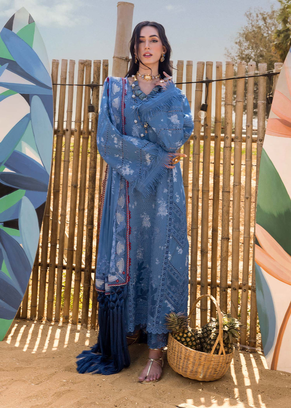 Unstitched 3-PC Luxury Lawn Silk Dupatta By Saira Shakira | CECIL-A