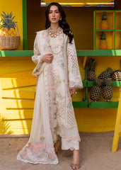 Unstitched 3-PC Luxury Lawn Silk Dupatta By Saira Shakira | DAHLIA-A