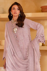 NE-133 | 3PC Unstitched Suit Embroidered Lawn Karandi Exclusive By Nureh
