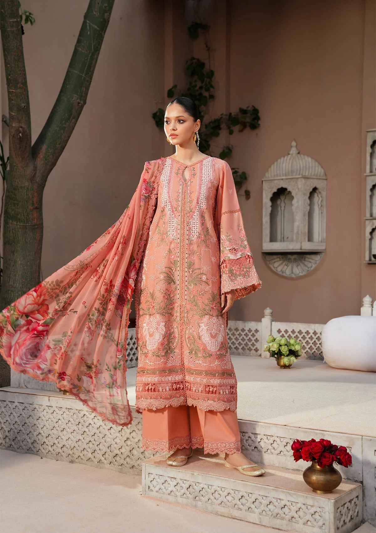 3-PC Unstitched Embroidered Lawn Ek Fasana By Kahf | KLB-5B ADAA