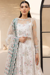 3-PC Unstitched Embroidered LU'ZELLA By Farasha | Moonlight Mist
