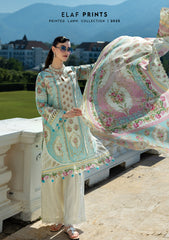 EPE-03B | 3PC Unstitched Suit Digital Printed Lawn Prints By Elaf Premium