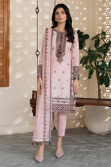 USE-9108 | 3Pc Unstitched Suit Embroidered lawn Summer 25 Drop II By Jazmin