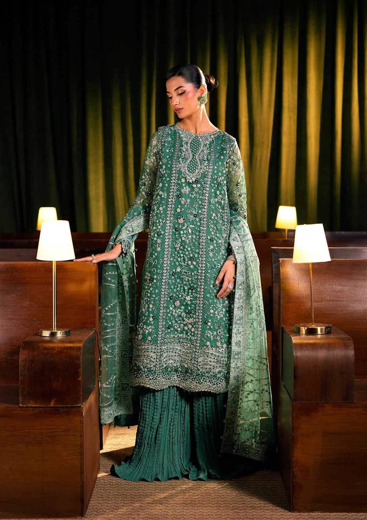 Formal Handwork Unstitched - 3 Piece Organza - Poly Net VERDELLA By ELAF SERENADE