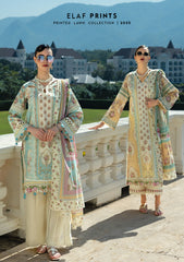 EPE-03A | 3PC Unstitched Suit Digital Printed Lawn Prints By Elaf Premium