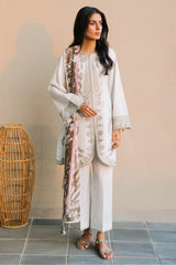 3-PC Unstitched Embroidered Dobby Lawn By Jazmin | 9142