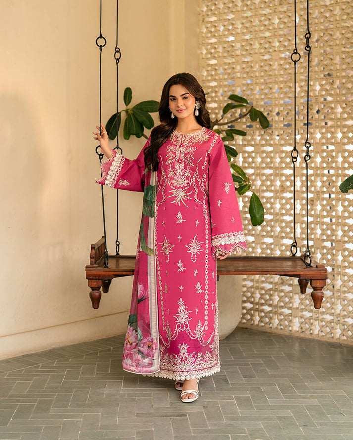 3-PC Unstitched Embroidered Lawn Aashiyana By Roheenaz | RNZ-06A