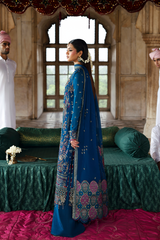 3-PC Unstitched Chffon Embroidered Romansiyyah By Emaan Adeel | ZARQ
