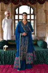 3-PC Unstitched Chffon Embroidered Romansiyyah By Emaan Adeel | ZARQ