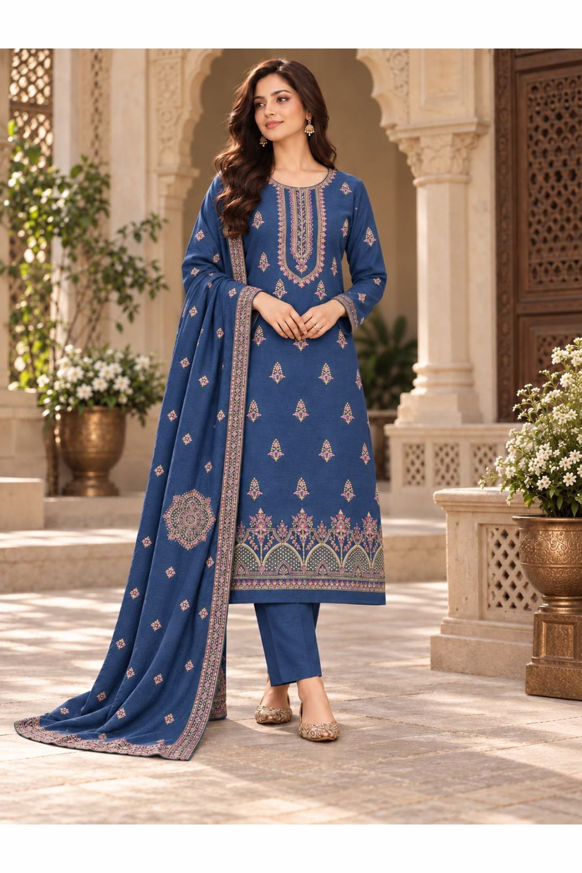 3pcs unstiched suit By Corduoy Collection