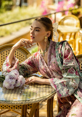 ELK-05B FIA | 3Pc Unstitched Suit Lawn Collection Prints Chikankari By Elaf Premium