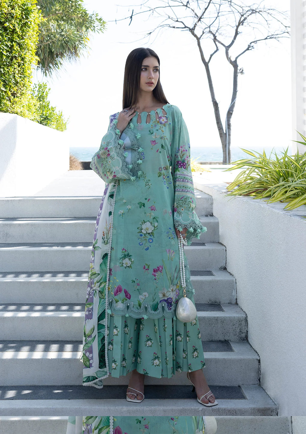 3-PC Unstitched Digital Printed Lawn Santorini By Elaf Premium | EPN-7A