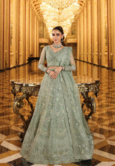 3-PC Unstitched Embroidered Organza Stardum Foirmals By Elaf Premium | ESH-03 LIME LIGHT