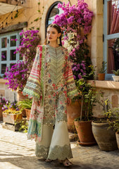 ELK-01B GIARDINO | 3Pc Unstitched Suit Lawn Collection Prints Chikankari By Elaf Premium