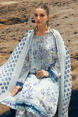 NSG-151 | 3PC Unstitched Embroidered Chikankari Lawn Gardenia By Nureh