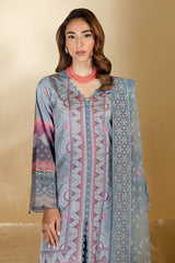 Unstitched 3-PC Embroidered Silk Edit By Nureh S-23