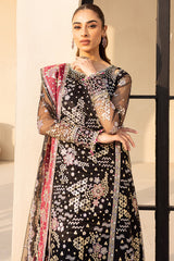 3-PC Unstitched Embroidered LU'ZELLA By Farasha | Stardust Noir