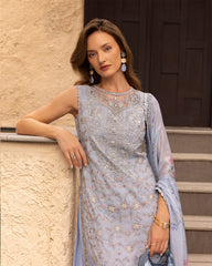 Unstitched 3-PC Embroidered Zinnia Luxury Lawn By Faiza Saqlain | Liana