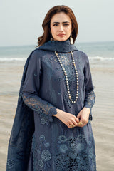 NE-146 | 3Pc Unstitched Suit Embroidered & Embellished Swiss Collection Khuwab By Nureh