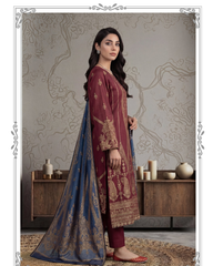 3-PC Unstitched Lawn Broshia Banarsi Mashaim By Tawakkal Fabrics | D-2801