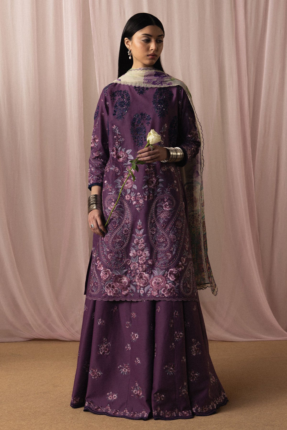 3-PC Unstitched Embroidered Pima Lawn Satori By Zara Shahjahan | SUMIRE - D2