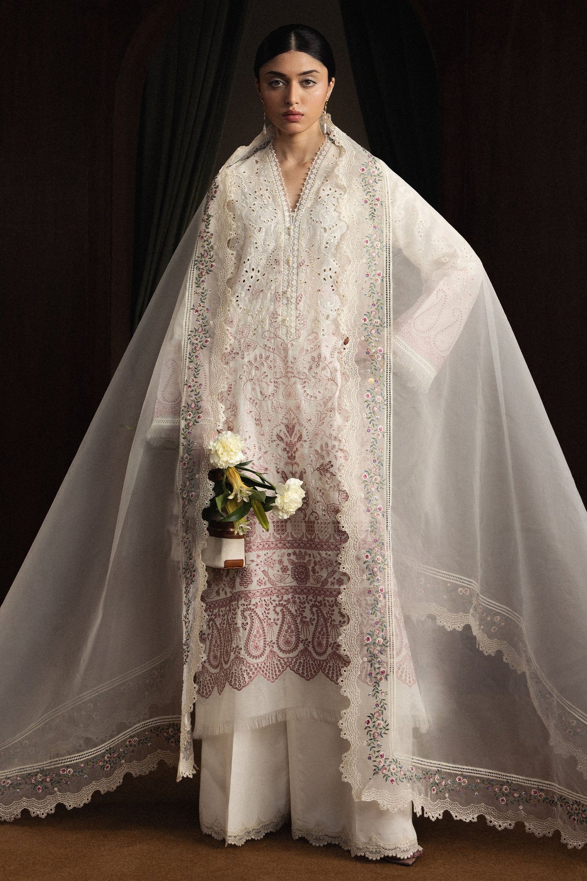 3-PC Unstitched Embroidered Pima Lawn Satori By Zara Shahjahan | HOSHIMI - D12