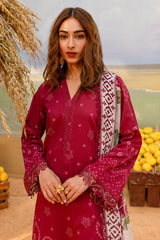 NSG-181 | 3Pc Unstitched Suit Embroidered Lawn Collection Gardenia By Nureh
