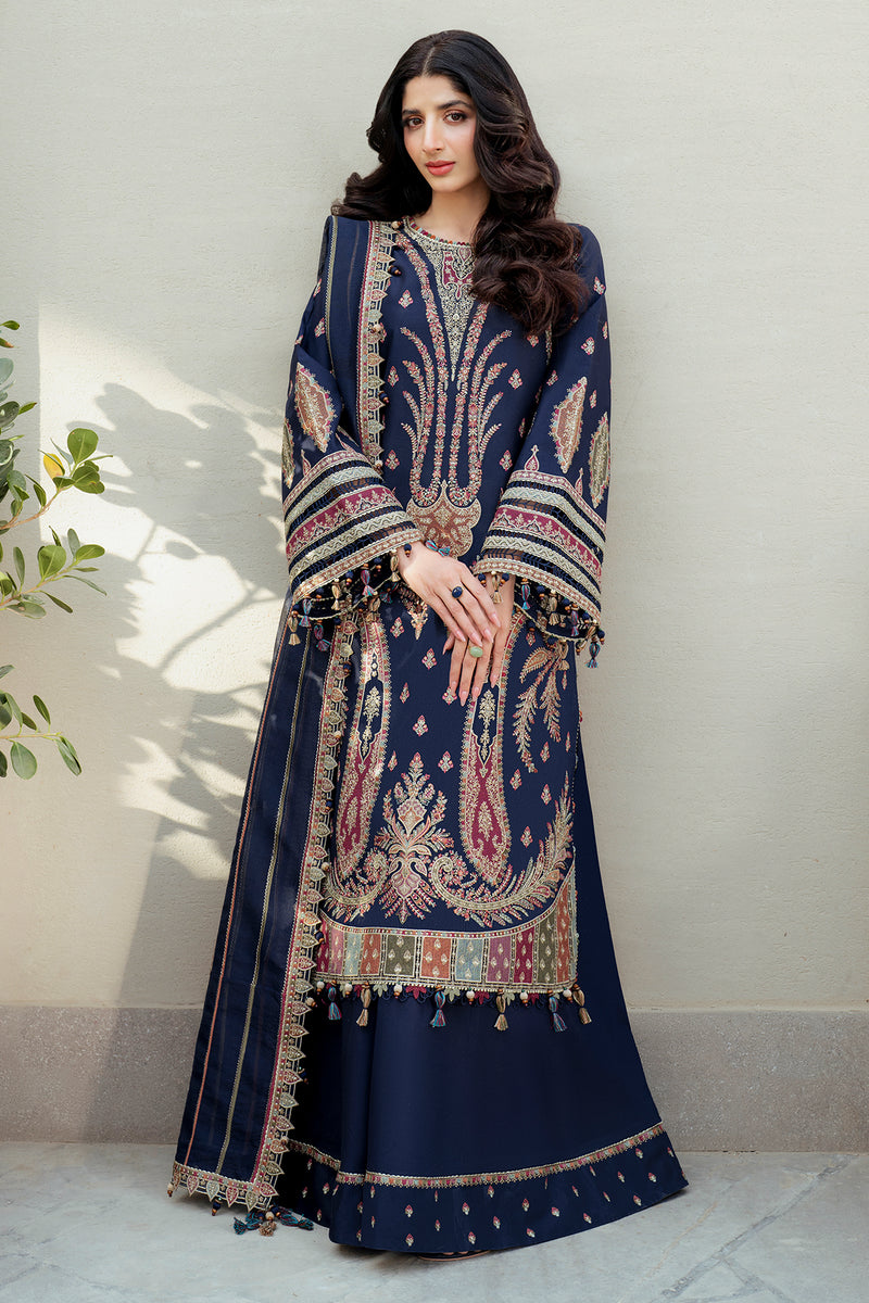 Unstitched 3-PC Shahkar Embroidered Luxury Lawn By Jazmin | SL25-D8