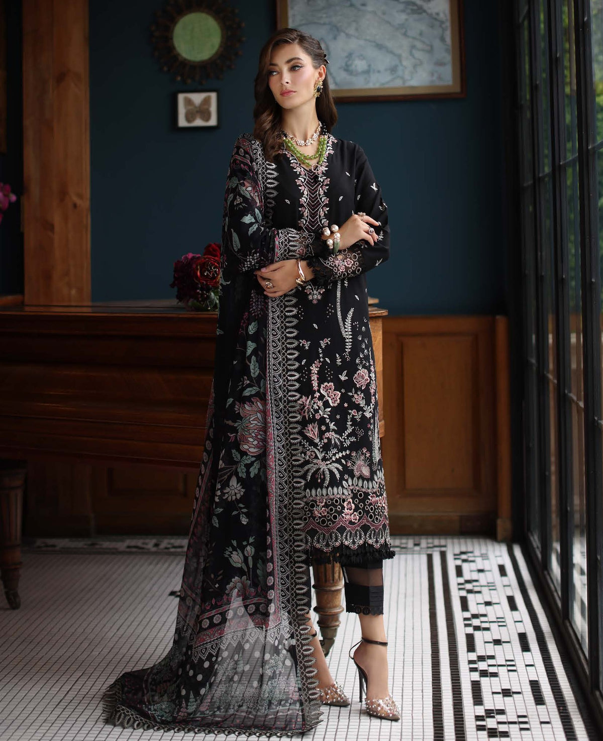 3-PC Unstitched Embroidered Maya Lawn By Nureh | NS-153
