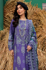 NSG-162 | 3Pc Unstitched Suit Embroidered slub linen Winter Collection Gardenia By Nureh