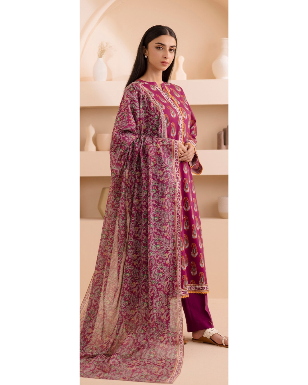 3-PC unstitched Printed Lawn By Zellbury | 0179