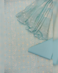 3-PC Unstitched Swiss Lawn Chikan Briza | CB-3