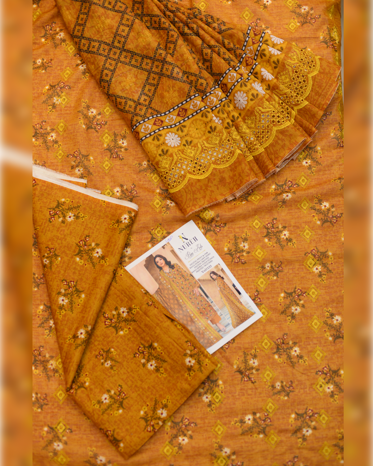 3-PC All over Embroidered Printed Suit | P3