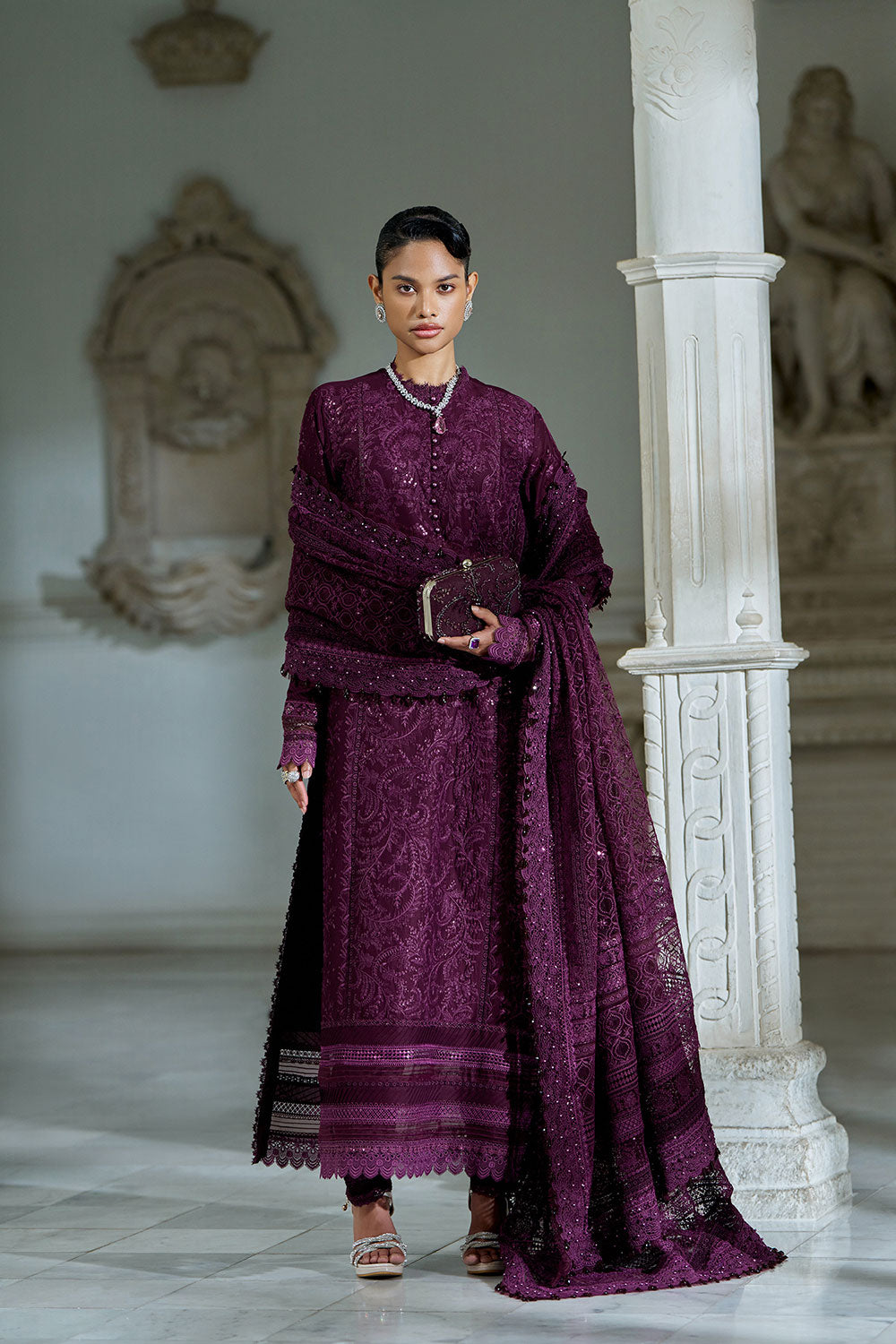 3-PC Unstitched Embroidered Lawn Luxury Lawn By Sobia Nazir | LEE26-3B