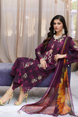 3-PC Charizma Combination Lawn Shirt with Printed Chiffon Dupatta CCS4-03