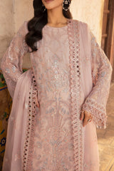 D-08 Chilaen Pink | 3PC Unstitched Suit Luxury Chiffon Dilkash By Lavish Premium