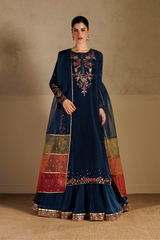 3Pc Lehenga Suit – Embroidered Ramen Silk Unstitched By Iznik