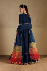 3Pc Lehenga Suit – Embroidered Ramen Silk Unstitched By Iznik