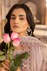 D-08 Chilaen Pink | 3PC Unstitched Suit Luxury Chiffon Dilkash By Lavish Premium