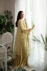 3-PC Unstitched Embroidered Suit Dehleez By Raeesa Premium | Dl 1036