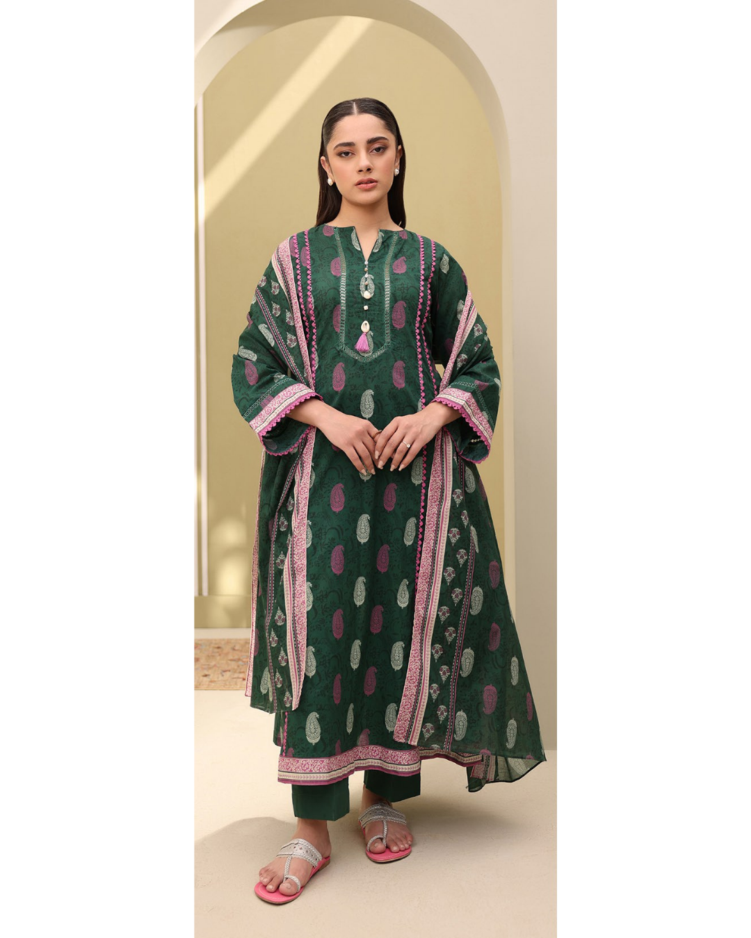 3-PC unstitched Printed Lawn By Zellbury | 0251